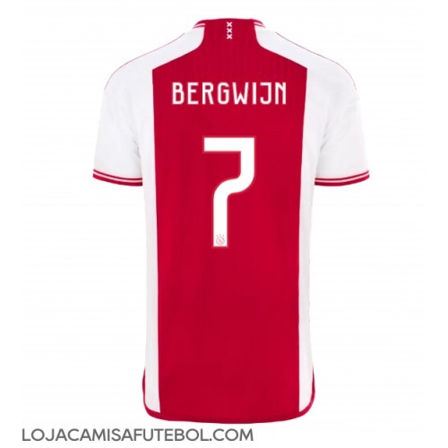 Camisa de Futebol Ajax Steven Bergwijn #7 Equipamento Principal 2023-24 Manga Curta